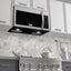 24" wide over-the-range microwave with hood in black and stainless steel