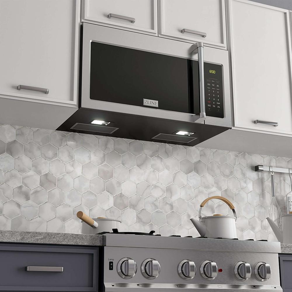 30" wide over-the-range microwave with hood in stainless steel